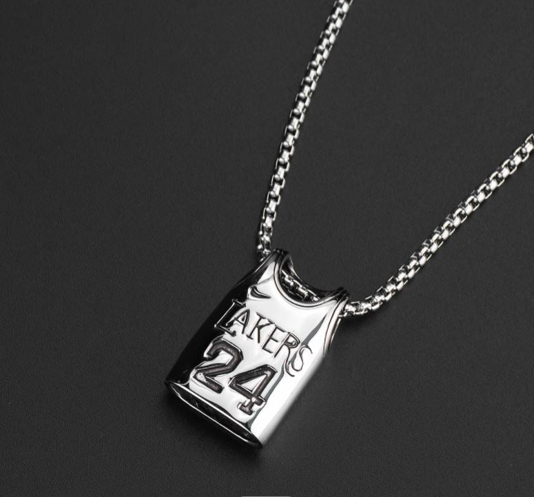 Kobe Braynt Golden & Silver Necklace Jersey Style for Los Angeles Lakers