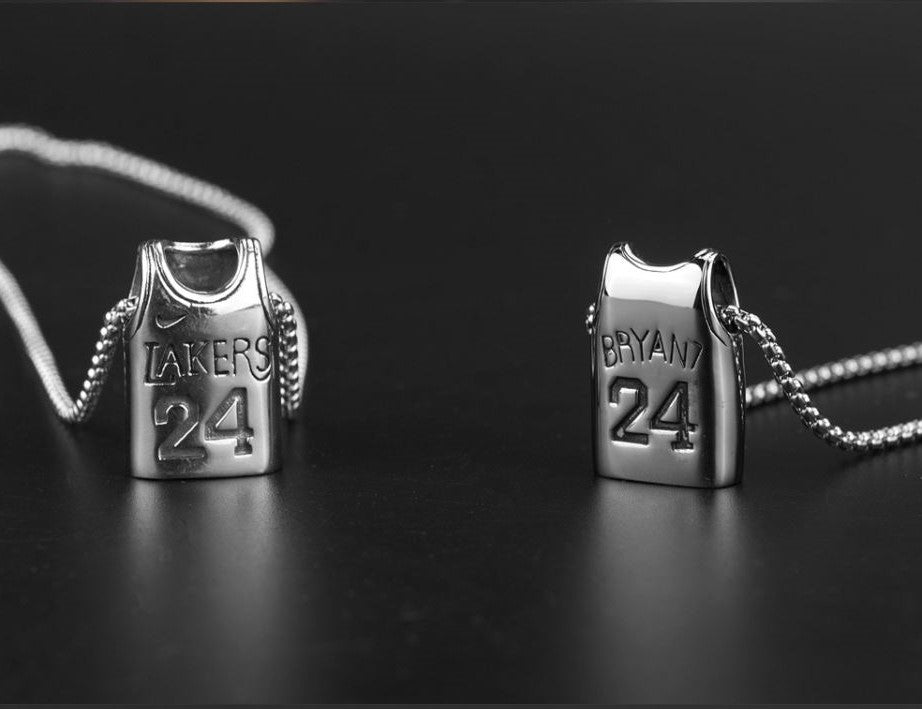 Kobe Braynt Golden & Silver Necklace Jersey Style for Los Angeles Lakers
