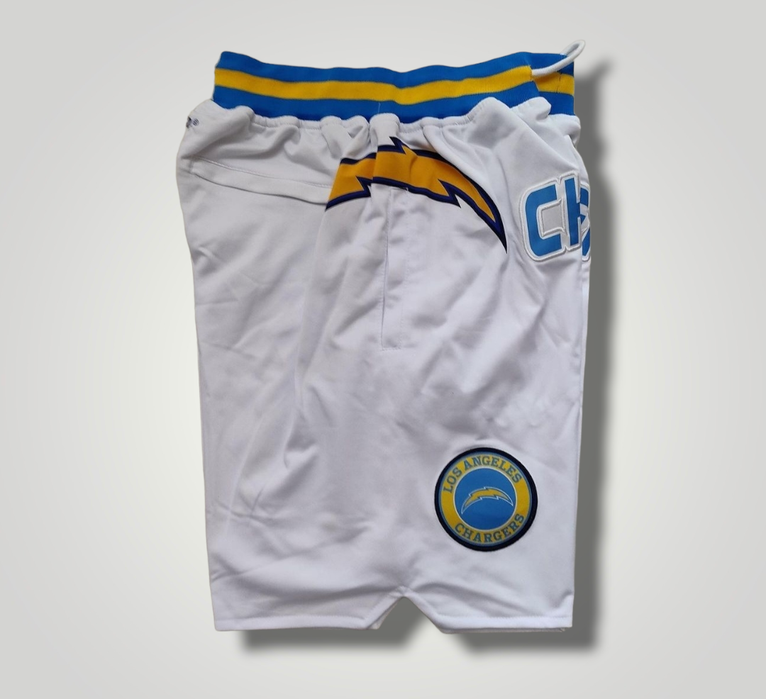 Chargers Football white shorts for men, Los Angeles Chargers New Football collection