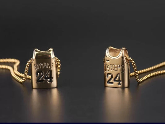 Kobe Braynt Golden & Silver Necklace Jersey Style for Los Angeles Lakers