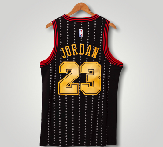 Chicago Bulls Jordan Black Stars Jersey