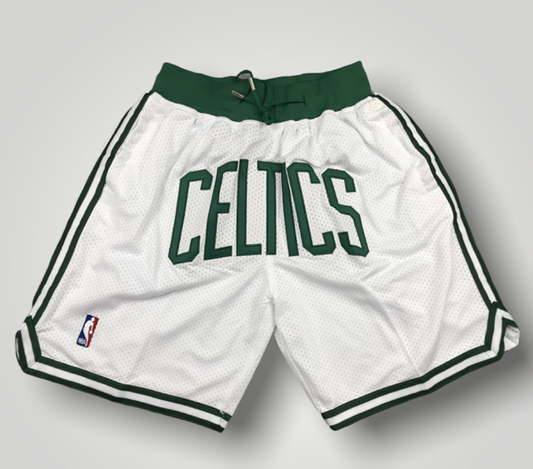 Boston Celtics white and Green Basketball Shorts for men