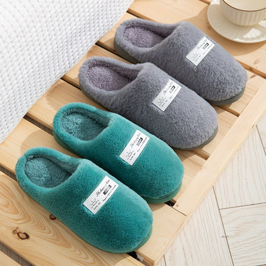 Women's Cotton slippers autumn and winter home warm plush indoor thick bottom non-slip slippers