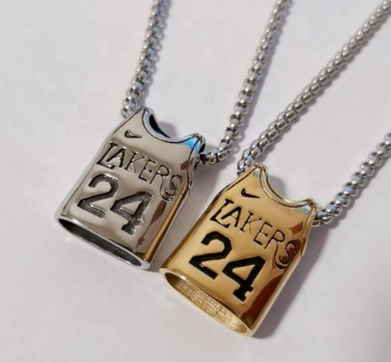 Kobe Braynt Golden & Silver Necklace Jersey Style for Los Angeles Lakers