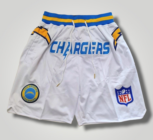 Chargers Football white shorts for men, Los Angeles Chargers New Football collection