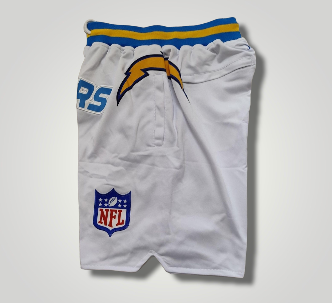 Chargers Football white shorts for men, Los Angeles Chargers New Football collection