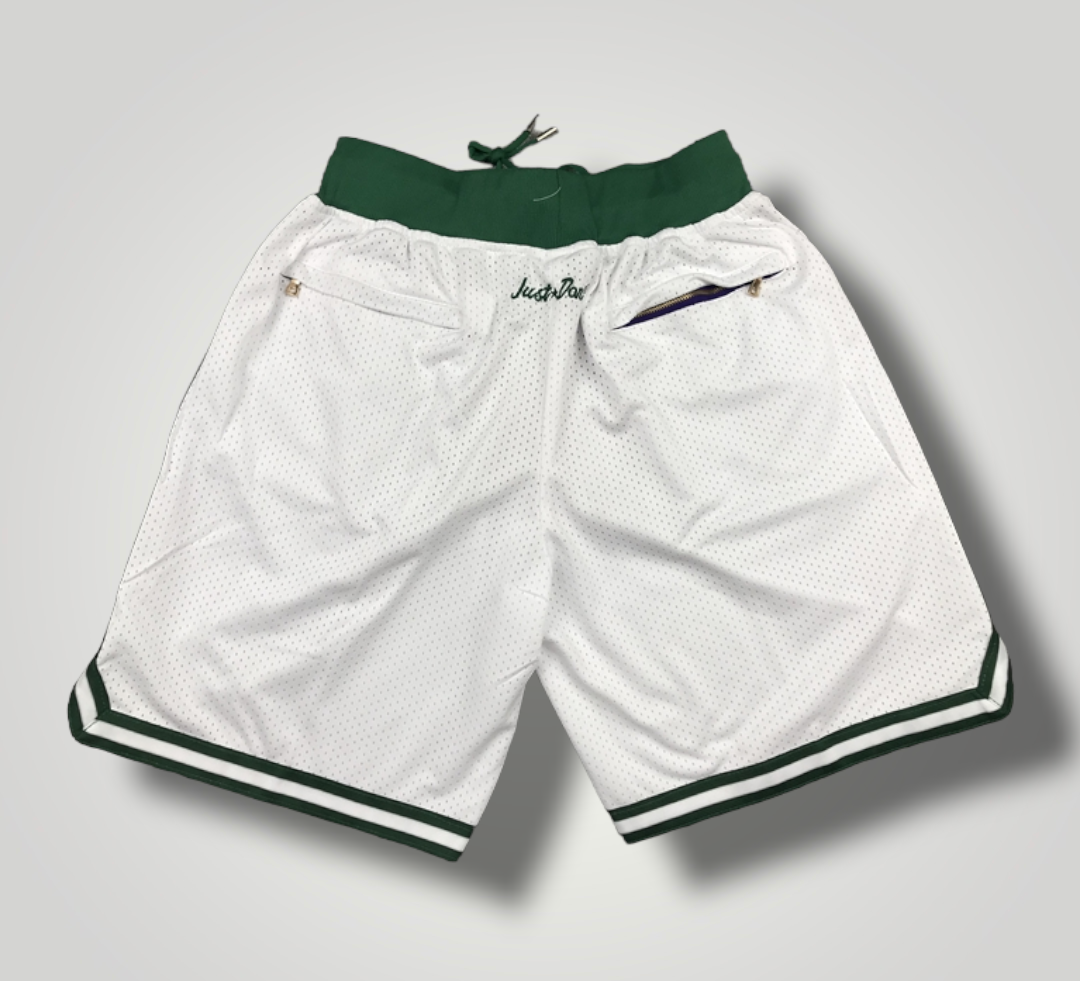 Celtics Retro White Shorts Pocket Edition Basketball Shorts