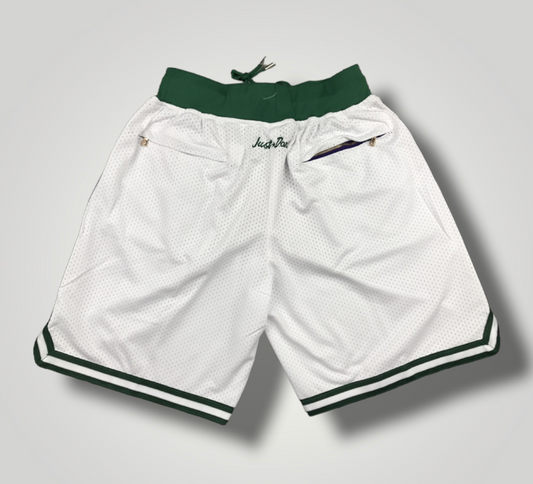 Boston Celtics white and Green Basketball Shorts for men