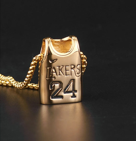 Kobe Braynt Golden & Silver Necklace Jersey Style for Los Angeles Lakers