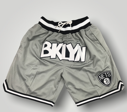 Brookyln Nets silver Basketball Shorts Collection for men New with tags